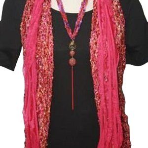 Magenta Red Flutter Scarf Lightweight Women Accessory Multwear